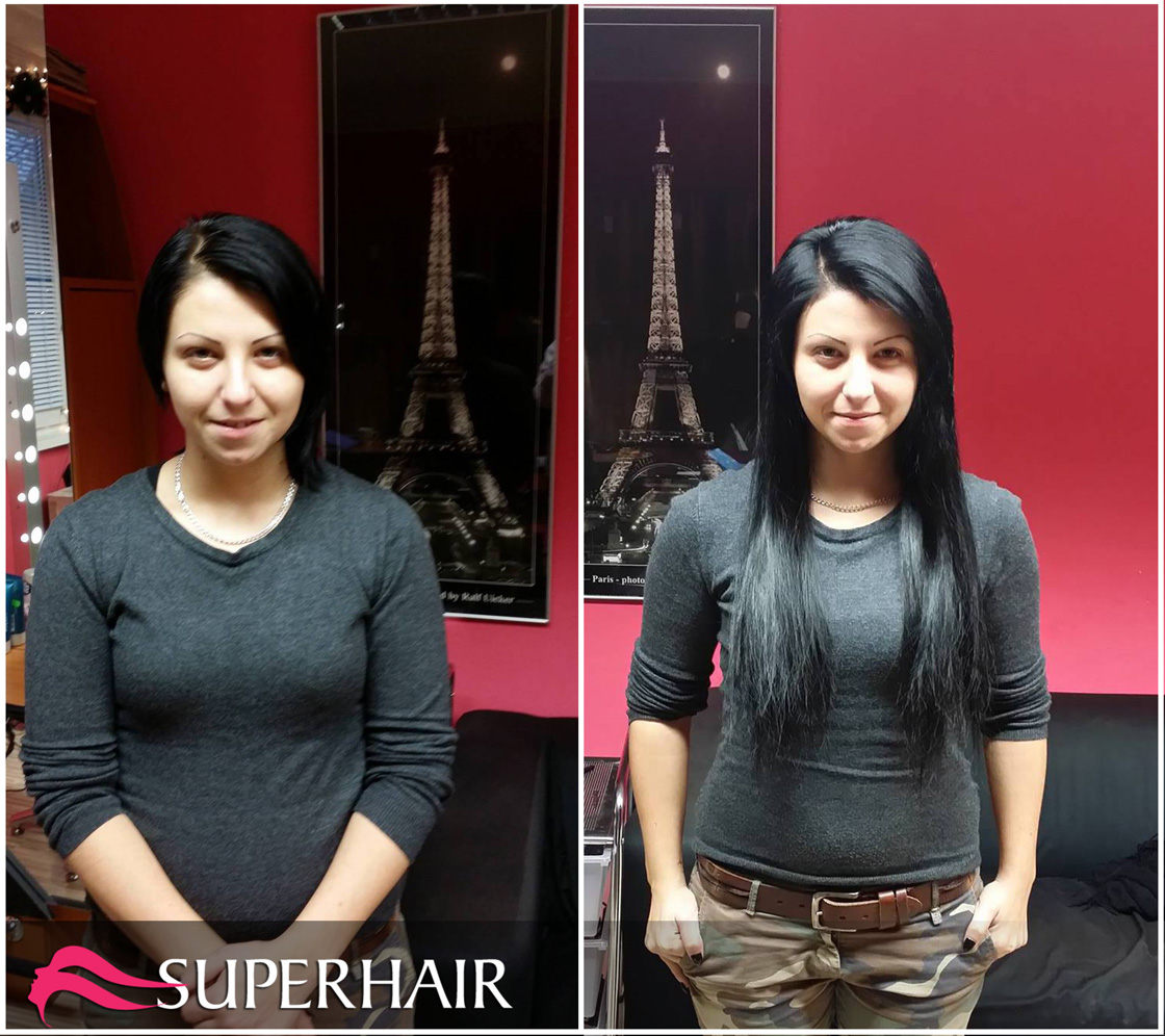 Hajhosszabbítás előtte - utána