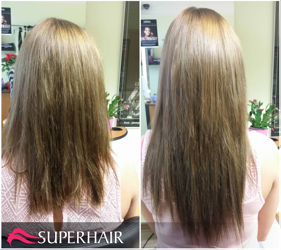 Hajhosszabbítás előtte - utána